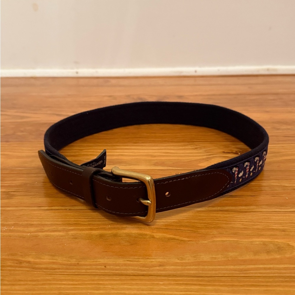 Vineyard Vines Navy and Brown Belt